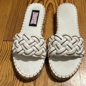 White and gold sandals